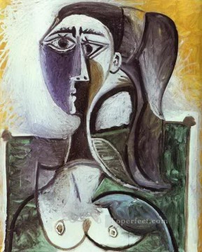 Pablo Picasso Painting - Retrato de una mujer sentada 1960 Pablo Picasso